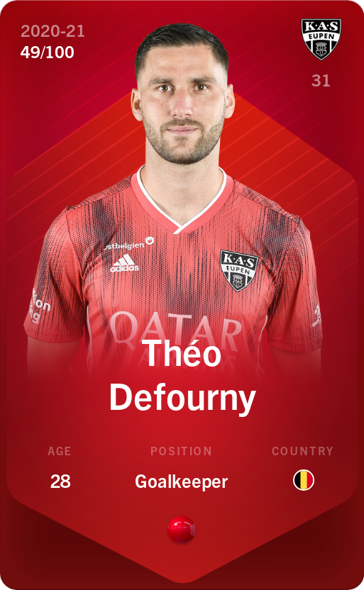 Sorare - Sorare Official - Théo Defourny 2020-21 • Rare 49/100 - NFT # 97200978145765085470334681033075732785664155155255614438398003026995293924524