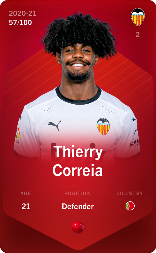 Sorare - Sorare Official - Thierry Correia 2020-21 • Rare 57/100 - NFT # 34875550797024586796687566382669972564850667356101509997992424592797348541369
