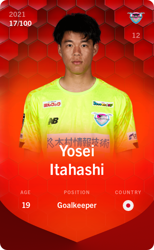 Sorare - Sorare Official - Yosei Itahashi 2021-22 • Rare 17/100 - NFT # 106642602652273406549647025739923749540269550876296362134026586900525531947667