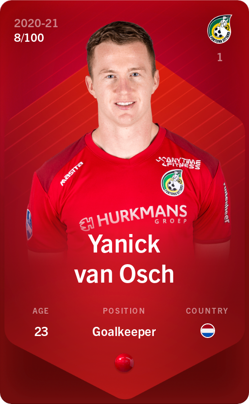 Sorare - Sorare Official - Yanick van Osch 2020-21 • Rare 8/100 - NFT # 60716459156904645551450343339210274014342518341343525098522189745998552635241