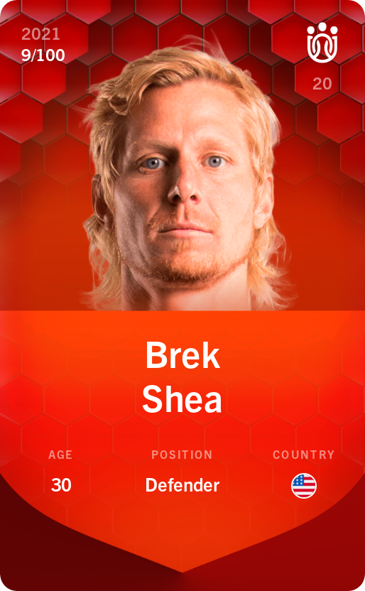 Sorare - Sorare Official - Brek Shea 2021-22 • Rare 9/100 - NFT # 30554039281094988921449014195347678227390755710789065204173234731464840820117
