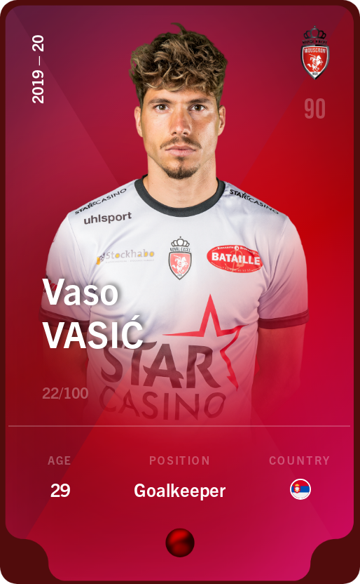 Sorare - Sorare Official - Vaso Vasić 2019-20 • Rare 22/100 - NFT # 37865837818927391505466256343204769783007633965540090890137968243527955513075