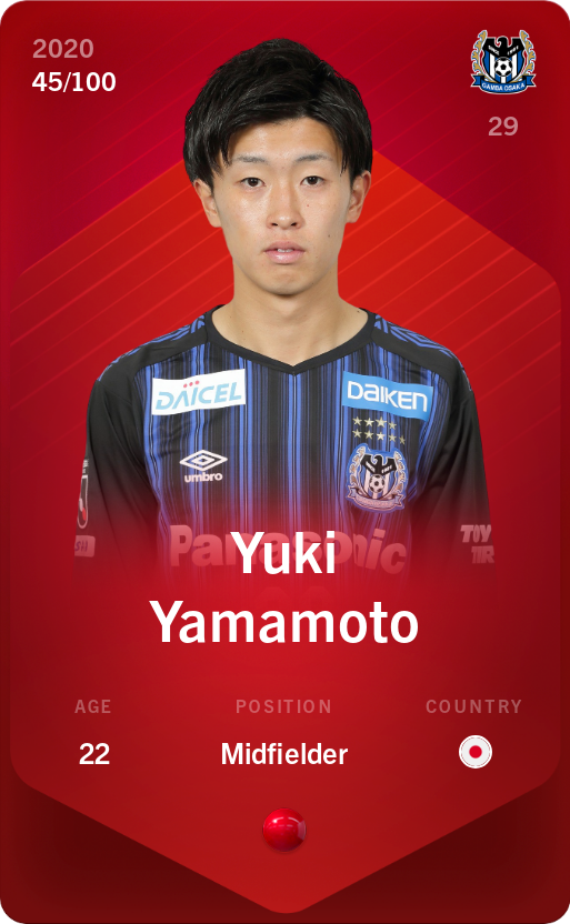 Sorare - Sorare Official - Yuki Yamamoto 2020-21 • Rare 45/100 - NFT # 48158259621127914740181650913744180962145343459761815708876358241484328371986