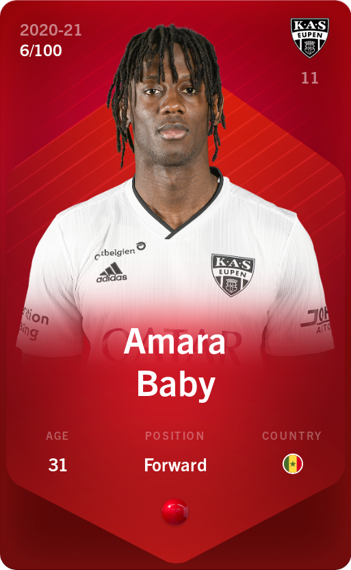 Sorare - Sorare Official - Amara Baby 2020-21 • Rare 6/100 - NFT # 101081481174772026360249499894029433065810894910996980725881823243881559986642