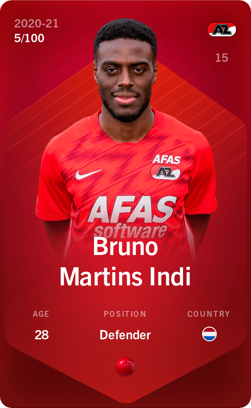 Sorare - Sorare Official - Bruno Martins Indi 2020-21 • Rare 5/100 - NFT # 98401028370510390962433789159184846400241947615743349836055895604315999667733