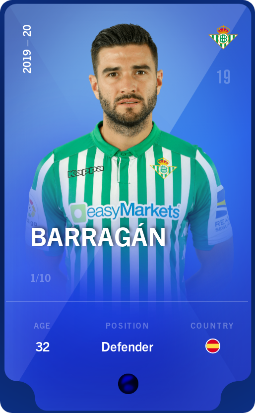 Sorare - Sorare Official - Barragán 2019-20 • Super Rare 1/10 - NFT # 110343429558463819483547950060326993391172921023856075041858869028134328807880
