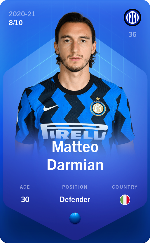 Sorare - Sorare Official - Matteo Darmian 2020-21 • Super Rare 8/10 - NFT # 33848061189005647057092529315189775582483937556988815046240495652857348407376