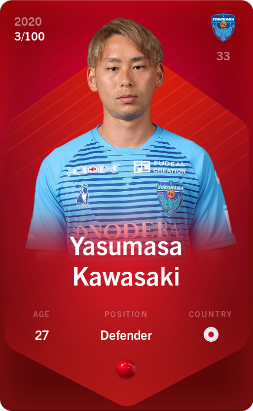 Sorare - Sorare Official - Yasumasa Kawasaki 2020-21 • Rare 3/100 - NFT # 89449771933318321819040390938987408211265774624283947302290866908317044585076