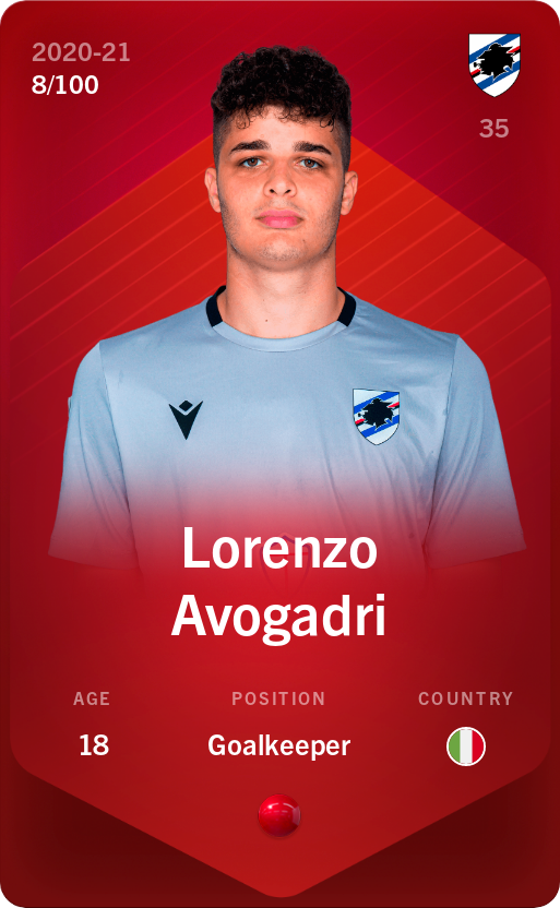 Sorare - Sorare Official - Lorenzo Avogadri 2020-21 • Rare 8/100 - NFT # 24376638740417650512584157845826908189179579864490314125200628873537892326390