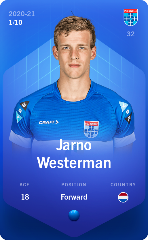 Sorare - Sorare Official - Jarno Westerman 2020-21 • Super Rare 1/10 - NFT # 63957382778614924505946238342242215319614814560875493122231950289080986636917