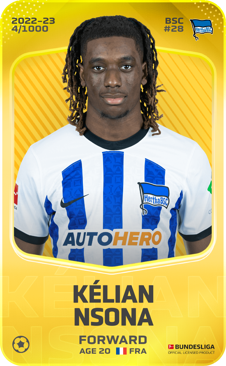Sorare - Sorare Official - Kélian Nsona 2022-23 • Limited 4/1000 - NFT # 36960704447842058734501615389950063174338685579201794774828971565948792573918