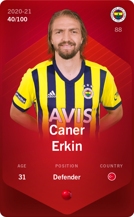 Sorare - Sorare Official - Caner Erkin 2020-21 • Rare 40/100 - NFT # 99008706839466957980732998338142703313071891980399358964702064903335789974999