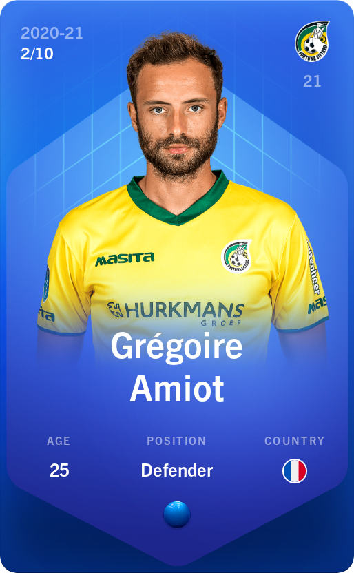 Sorare - Sorare Official - Grégoire Amiot 2020-21 • Super Rare 2/10 - NFT # 101732345445722392380182866235723733692773427916841754995509255161103861653804