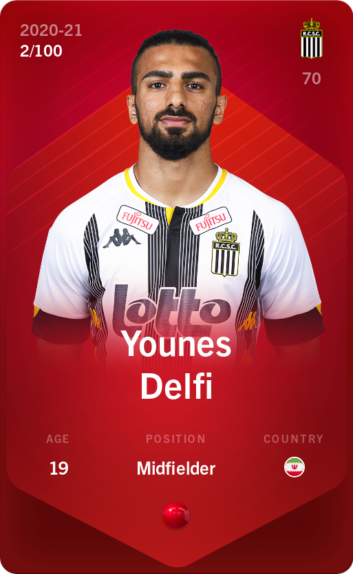 Sorare - Sorare Official - Younes Delfi 2020-21 • Rare 2/100 - NFT # 44573602690029031391859045302243273019628347481376417998527760242160048330340