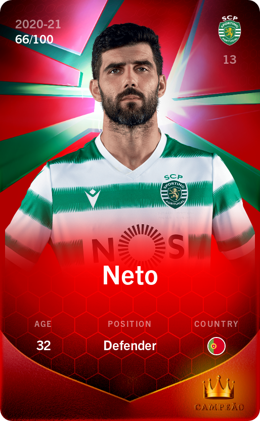 Sorare - Sorare Official - Neto 2020-21 • Rare 66/100 - NFT # 102124310115644322386729580930234731704421942978460987626044650165474012243998