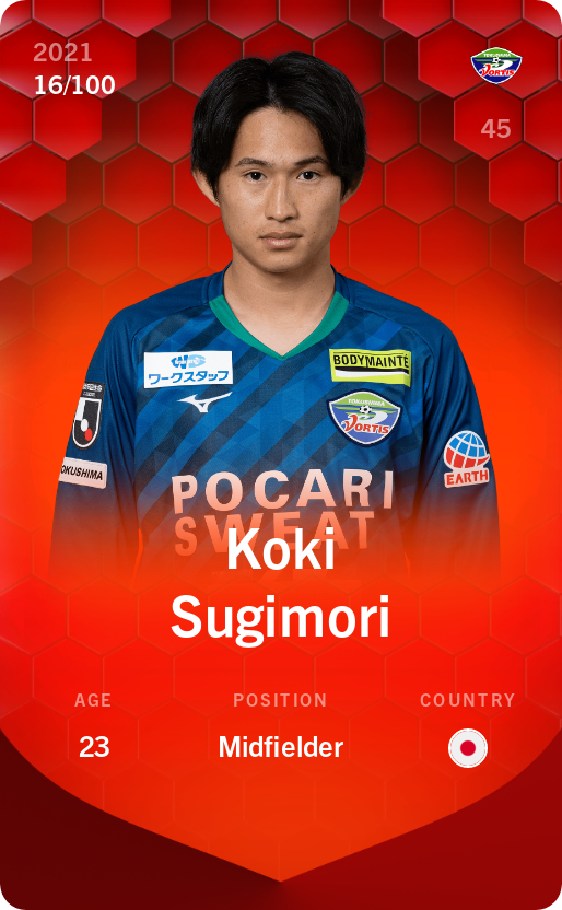 Sorare - Sorare Official - Koki Sugimori 2021-22 • Rare 16/100 - NFT # 27688147288753601333907187582880892371051264761515328779278783401085234551363