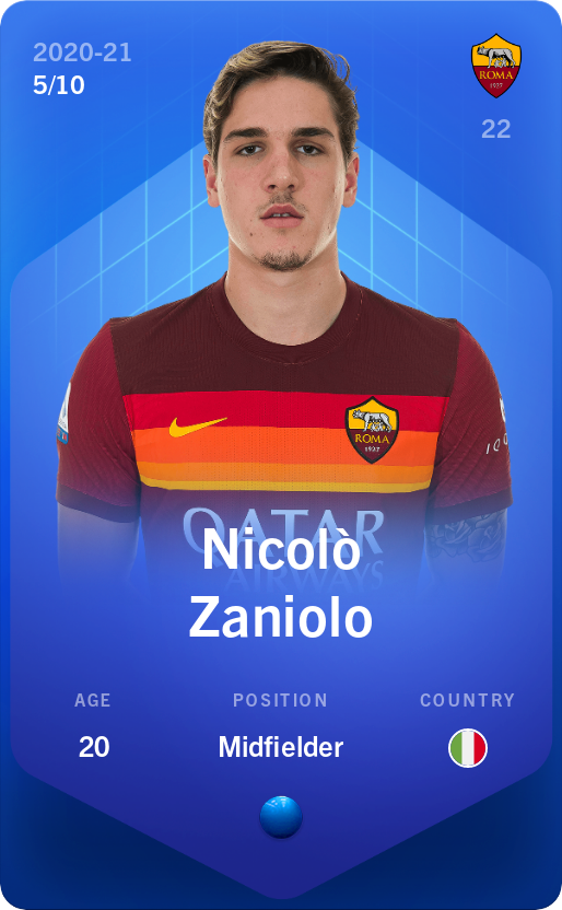Sorare - Sorare Official - Nicolò Zaniolo 2020-21 • Super Rare 5/10 - NFT # 37429659737846166701529685621862504995964731696553836996094511595258614657850