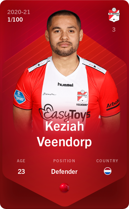 Sorare - Sorare Official - Keziah Veendorp 2020-21 • Rare 1/100 - NFT # 88120170225127800684000569529350502507514984602284960965977722998814884203221