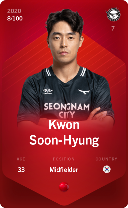 Sorare - Sorare Official - Kwon Soon-Hyung 2020-21 • Rare 8/100 - NFT # 17280119436770750114832687545381121577788866276325526648687159194972498342726