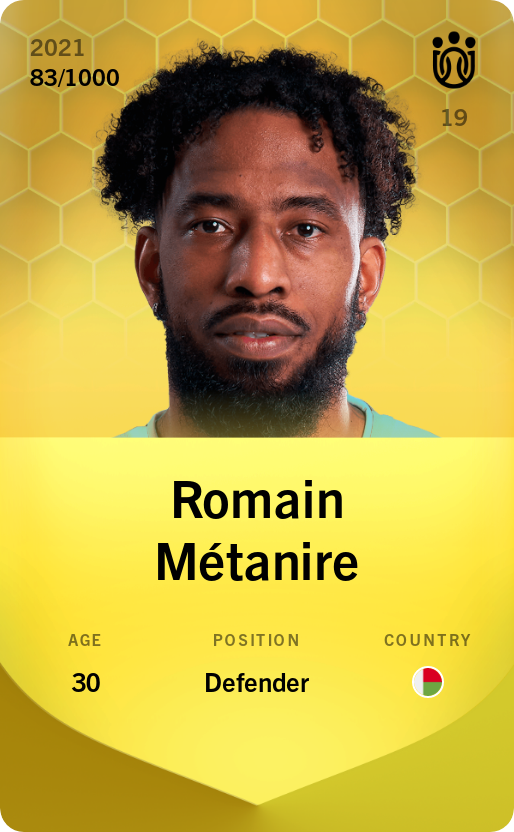 Sorare - Sorare Official - Romain Métanire 2021-22 • Limited 83/1000 - NFT # 112699972903522572021157391313004864461836228547461584269453754096090164825831