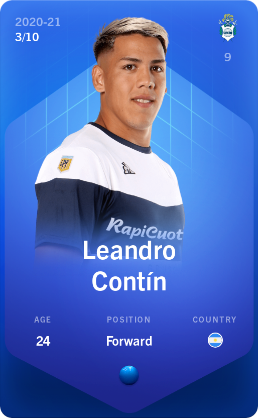 Sorare - Sorare Official - Leandro Contín 2020-21 • Super Rare 3/10 - NFT # 56969898110792395922387058159631981781282782457772810854292456272397081452859