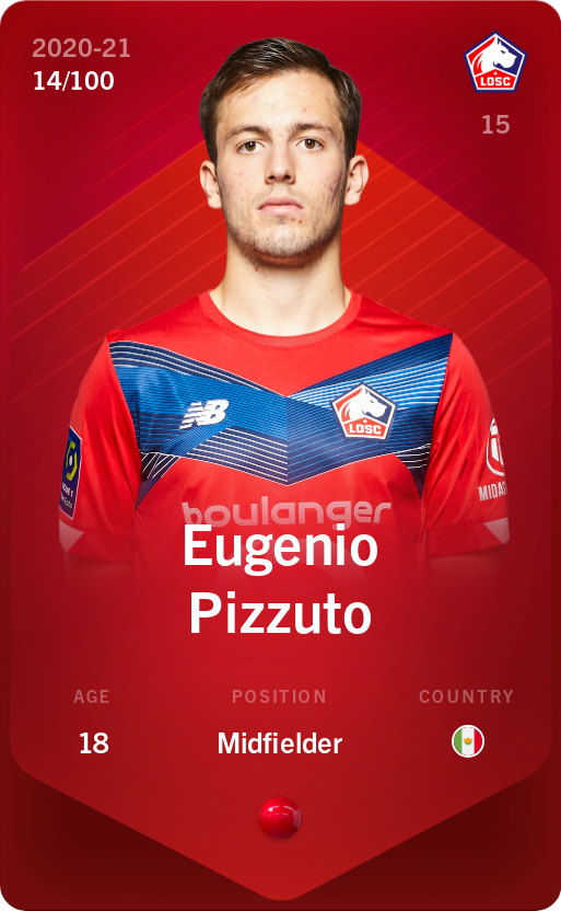 Sorare - Sorare Official - Eugenio Pizzuto 2020-21 • Rare 14/100 - NFT # 31749333172419649023758735620961427278815944603628494634667059011806292887129