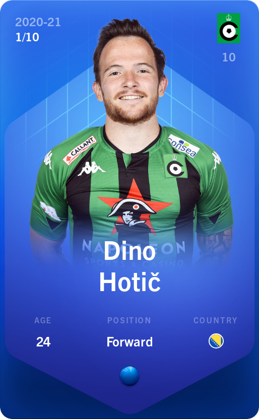Sorare - Sorare Official - Dino Hotič 2020-21 • Super Rare 1/10 - NFT # 56637116976176008808934336413121531644366036193497011409127906899648858057716