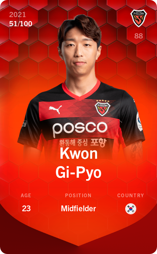 Sorare - Sorare Official - Kwon Gi-Pyo 2021-22 • Rare 51/100 - NFT # 72418529031458165608987978974646258207224621907953340967824626160154539652421