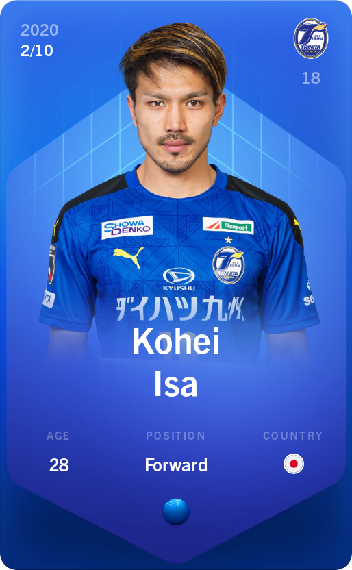 Sorare - Sorare Official - Kohei Isa 2020-21 • Super Rare 2/10 - NFT # 89535042836488979703012414704288148084959421363149512567926814261728817086245
