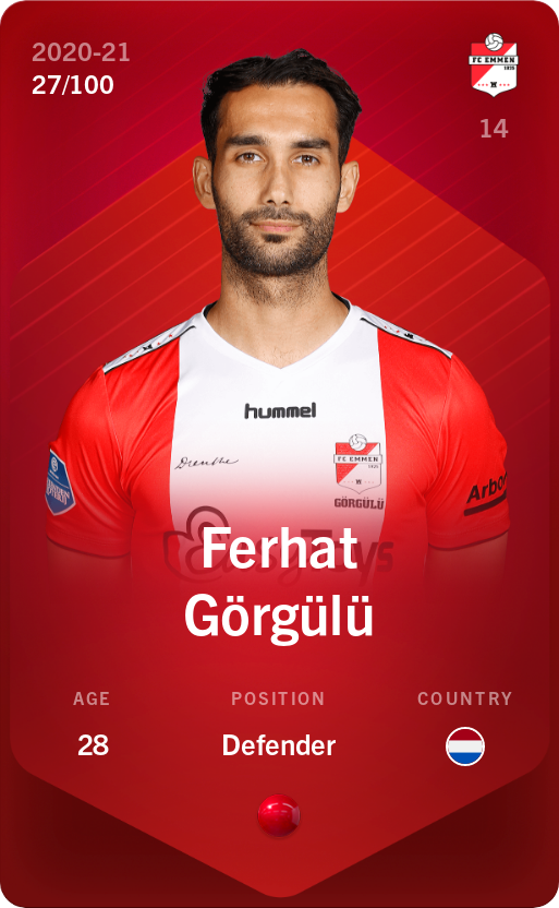 Sorare - Sorare Official - Ferhat Görgülü 2020-21 • Rare 27/100 - NFT # 3703824008543137962999886010260241041542942656587259785462757539371850639529