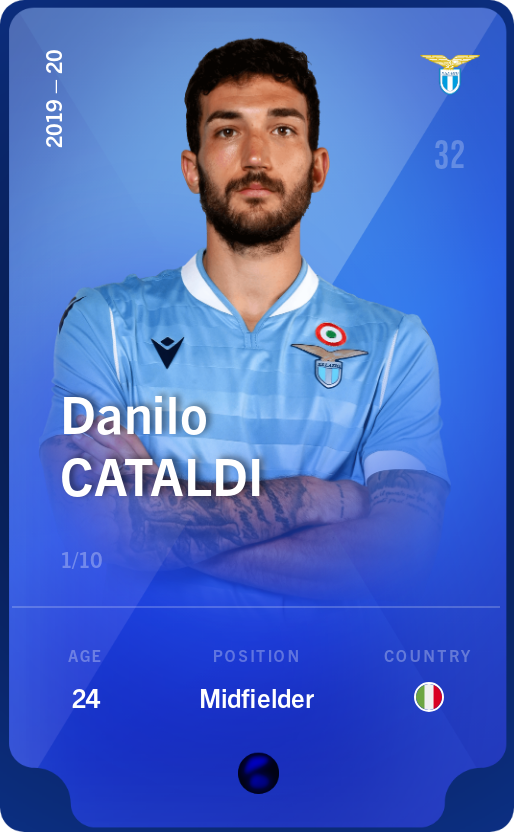 Sorare - Sorare Official - Danilo Cataldi 2019-20 • Super Rare 1/10 - NFT # 93695715303241242740468721680386332471003660949203050057318917895747133936716