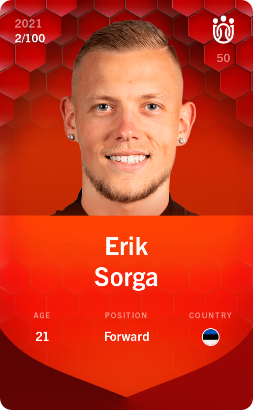 Sorare - Sorare Official - Erik Sorga 2021-22 • Rare 2/100 - NFT # 80096712703827560370000931036740101667645742277277560426443725479975233917027