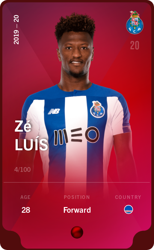 Sorare - Sorare Official - Zé Luís 2019-20 • Rare 4/100 - NFT # 26684138392367664142569401200342992324574873242758581036691881994934984583682