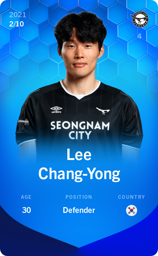 Sorare - Sorare Official - Lee Chang-Yong 2021-22 • Super Rare 2/10 - NFT # 63820887638934174318173992737697716188670972150360763651924936168902765727943