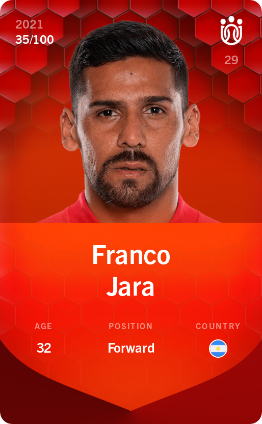 Sorare - Sorare Official - Franco Jara 2021-22 • Rare 35/100 - NFT # 37611296743950060899959651082810922443577828858691663750262970802810537657510