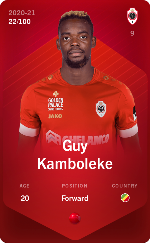 Sorare - Sorare Official - Guy Kamboleke 2020-21 • Rare 22/100 - NFT # 46627107639278509100501047243461050031149081276718170457173532461365156897148