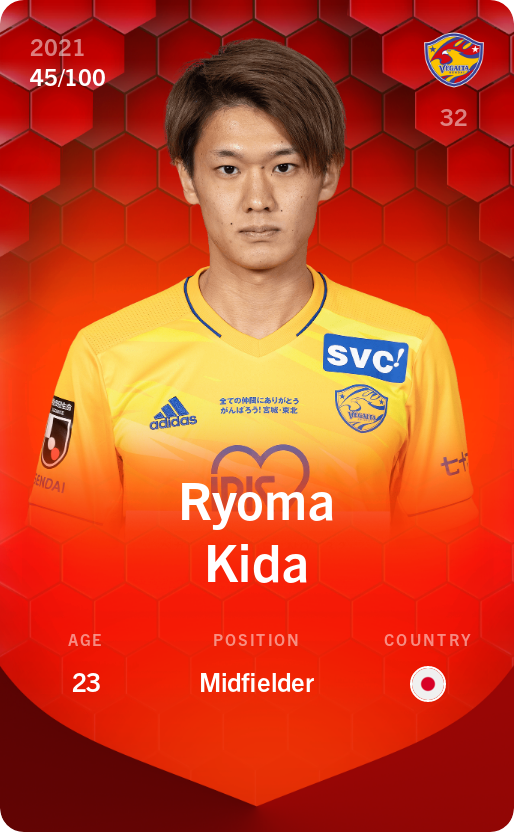 Sorare - Sorare Official - Ryoma Kida 2021-22 • Rare 45/100 - NFT # 74289755992946442174055485767519555590985820532184905198597273920485078601032