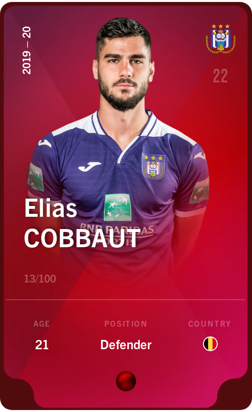 Sorare - Sorare Official - Elias Cobbaut 2019-20 • Rare 13/100 - NFT # 36767608353329454881083164505095128586352928631218887656845606265068535472190