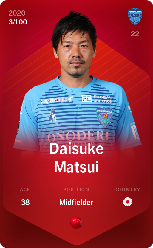 Sorare - Sorare Official - Daisuke Matsui 2020-21 • Rare 3/100 - NFT # 24045457600019326257303014275340256907520633477732767998967306768343541431729