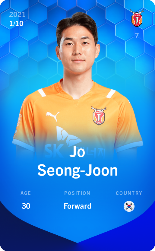 Sorare - Sorare Official - Jo Seong-Joon 2021-22 • Super Rare 1/10 - NFT # 42571062125118274619112133173414626733800065872019695595624148223589058769920