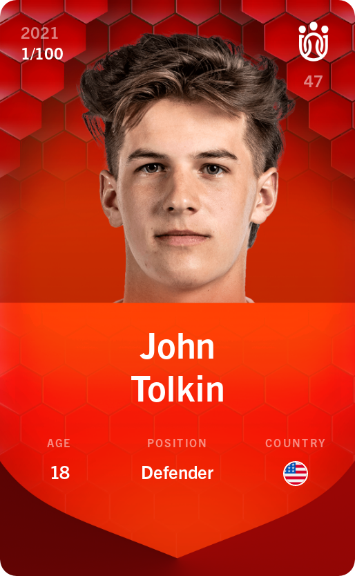 Sorare - Sorare Official - John Tolkin 2021-22 • Rare 1/100 - NFT # 46735154873400132694075982051432082360158830677180374009952189228949182436626