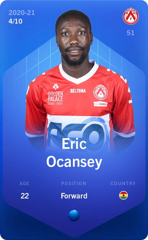 Sorare - Sorare Official - Eric Ocansey 2020-21 • Super Rare 4/10 - NFT # 28463576222022598856953285668472474148764577588876021781150136215808912308428