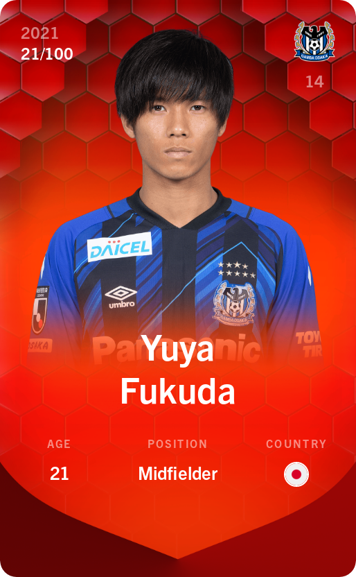 Sorare - Sorare Official - Yuya Fukuda 2021-22 • Rare 21/100 - NFT # 80753455891640255370151082320701821217519002671330232170682148772447506069664