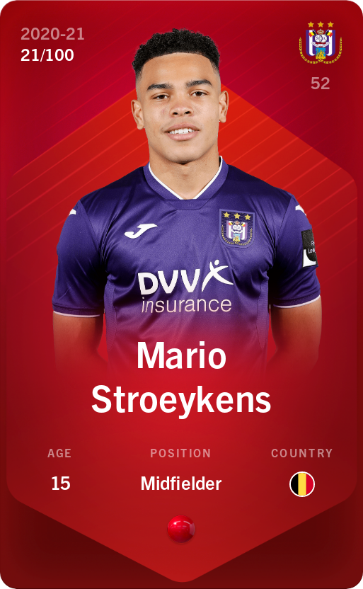 Sorare - Sorare Official - Mario Stroeykens 2020-21 • Rare 21/100 - NFT # 112910959940618265682367488902443901846718070794426691169181719532577551211341