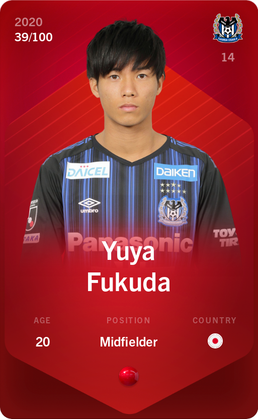 Sorare - Sorare Official - Yuya Fukuda 2020-21 • Rare 39/100 - NFT # 107459510574184820500407495747127378197961957413037381151530571171856310506900