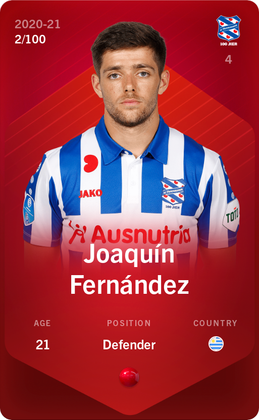 Sorare - Sorare Official - Joaquín Fernández 2020-21 • Rare 2/100 - NFT # 92200195504062786021564487866644049269218914687484367348960100685100039203620