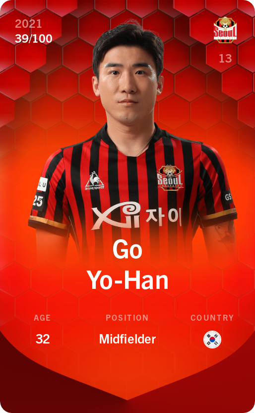 Sorare - Sorare Official - Go Yo-Han 2021-22 • Rare 39/100 - NFT # 92116734494550173440581951878322060822614870218464880811074769750446575042134