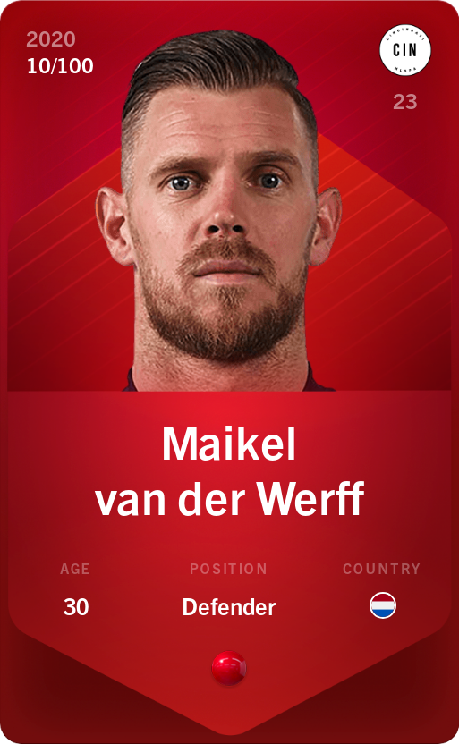 Sorare - Sorare Official - Maikel van der Werff 2020-21 • Rare 10/100 - NFT # 3300068854906754608748600278099679399280465794737603407407899500823123707682