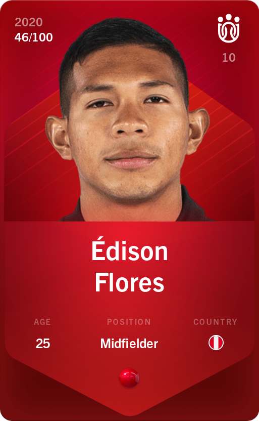 Sorare - Sorare Official - Édison Flores 2020-21 • Rare 46/100 - NFT # 73503478284742468409969916614745262574414896135764018351736931242435671872089