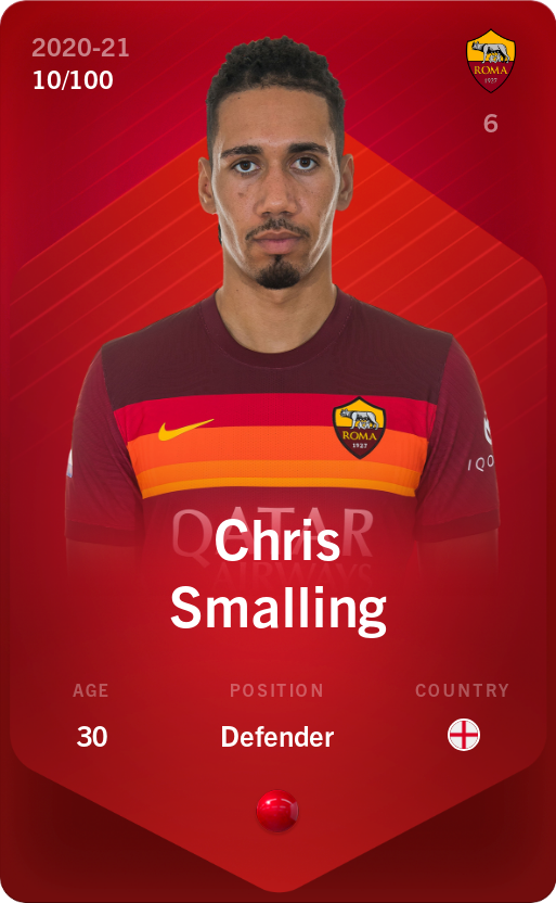 Sorare - Sorare Official - Chris Smalling 2020-21 • Rare 10/100 - NFT # 112479510906991529595609534716465449293173726288506466556748957032969100321074